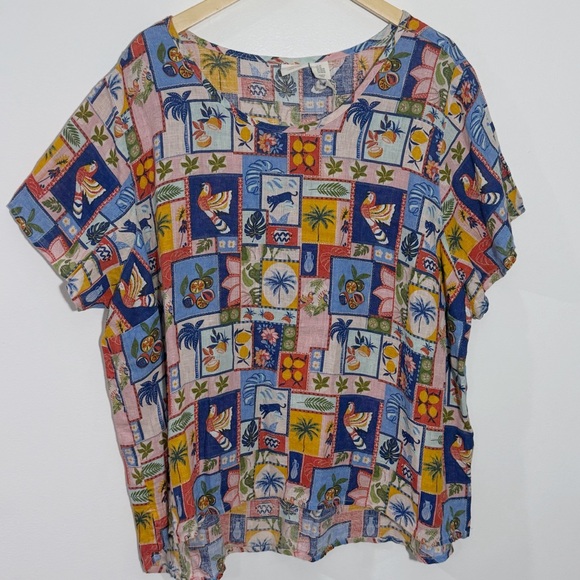 NWT C&C CALIFORNIA Linen Marrakech Camp Shirt‎ in Marrakesh Size 3X - Picture 1 of 8